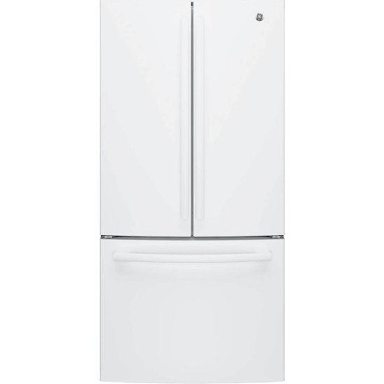 Front Zoom. GE - 24.7 Cu. Ft. French Door Refrigerator - High gloss white.