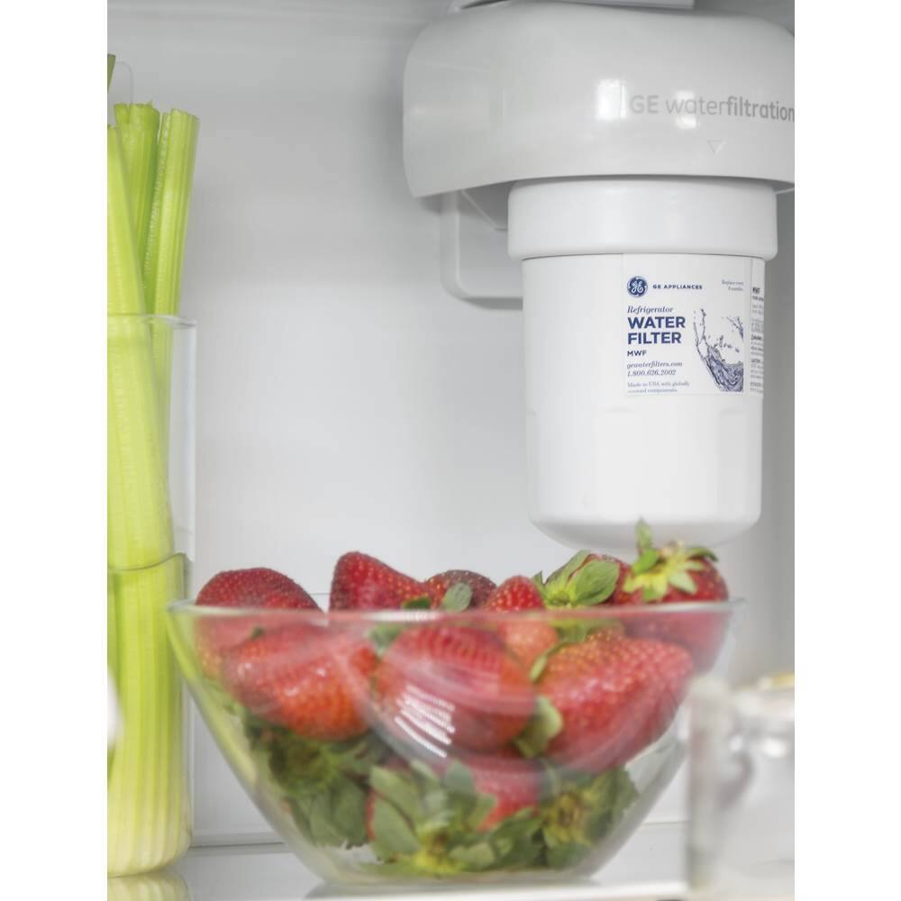 Alt View 11. GE - 24.7 Cu. Ft. French Door Refrigerator - High Gloss White.