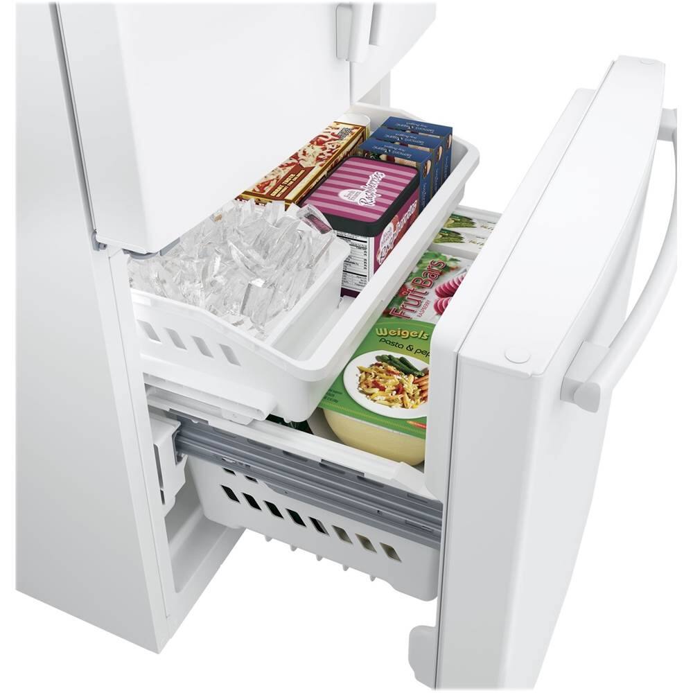 Alt View 4. GE - 24.7 Cu. Ft. French Door Refrigerator - High Gloss White.