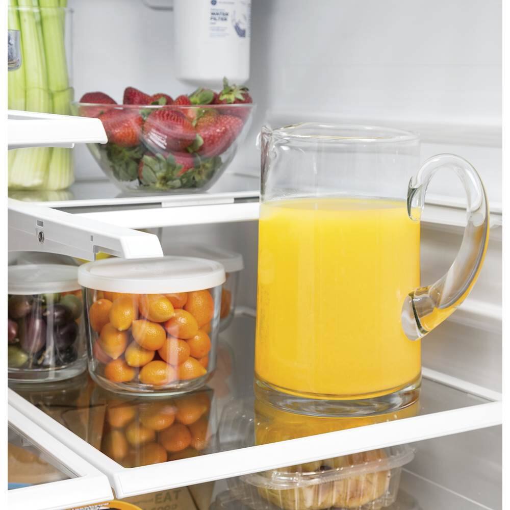 Alt View 5. GE - 24.7 Cu. Ft. French Door Refrigerator - High Gloss White.