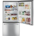 Alt View Zoom 1. GE - 24.9 Cu. Ft. Bottom-Freezer Refrigerator - Stainless steel.