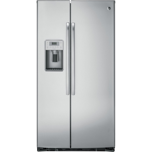 GE - Profile Series 22.1 Cu. Ft. Side-by-Side Counter-Depth Refrigerator - Stainless steel
