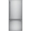 Front Zoom. GE - 21.0 Cu. Ft. Bottom-Freezer Refrigerator - Stainless steel.