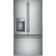 GE - 22.2 Cu. Ft. French Door Counter-Depth Refrigerator - Stainless steel - Larger Front