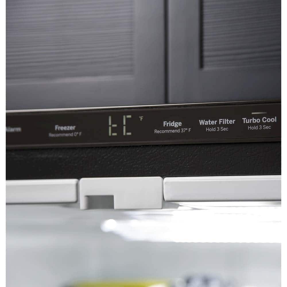 Alt View 4. GE - 24.7 Cu. Ft. French Door Refrigerator - High Gloss Black.