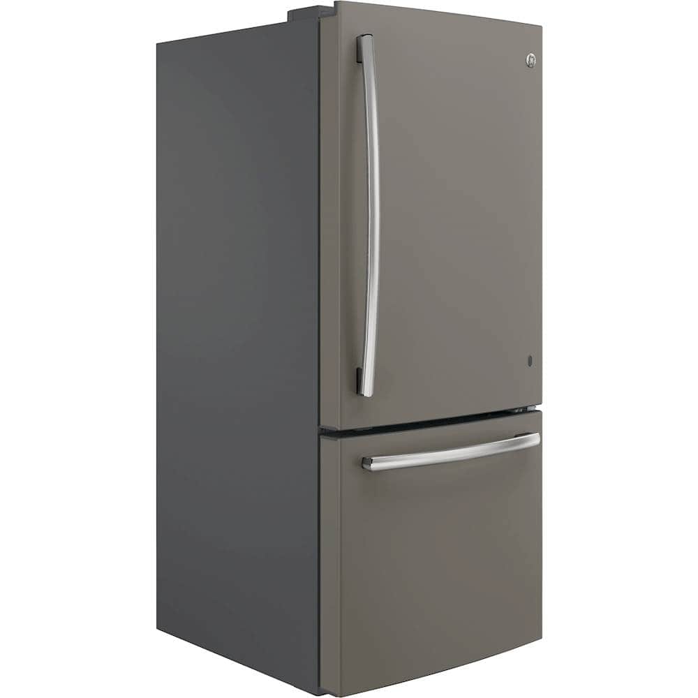 Angle. GE - 21.0 Cu. Ft. Bottom-Freezer Refrigerator - Slate.