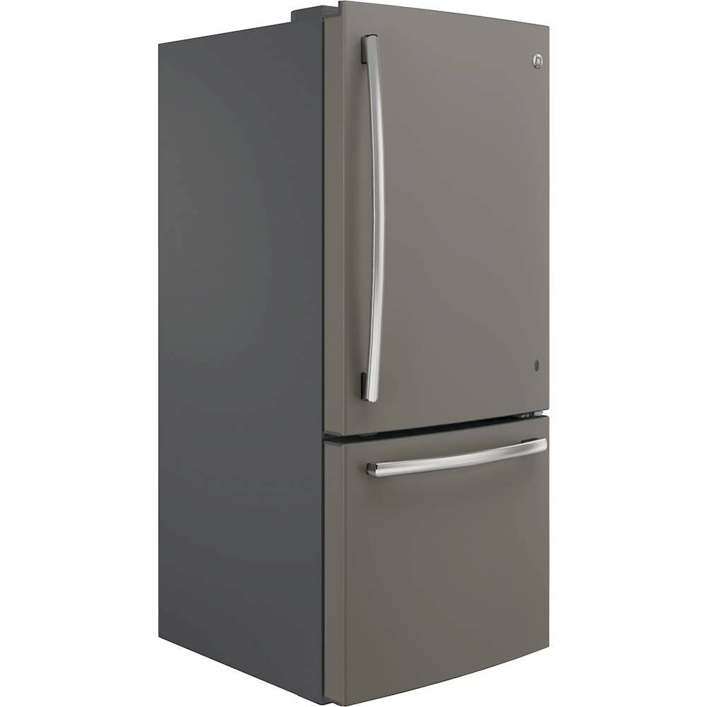 Angle. GE - 21.0 Cu. Ft. Bottom-Freezer Refrigerator - Slate.