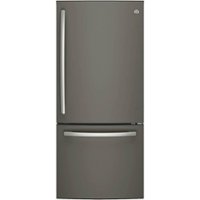GE - 21.0 Cu. Ft. Bottom-Freezer Refrigerator - Slate - Front_Zoom