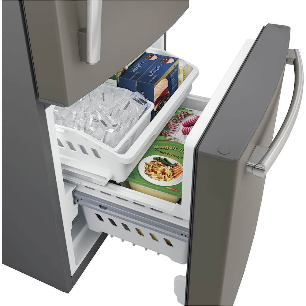 Alt View 12. GE - 21.0 Cu. Ft. Bottom-Freezer Refrigerator - Slate.