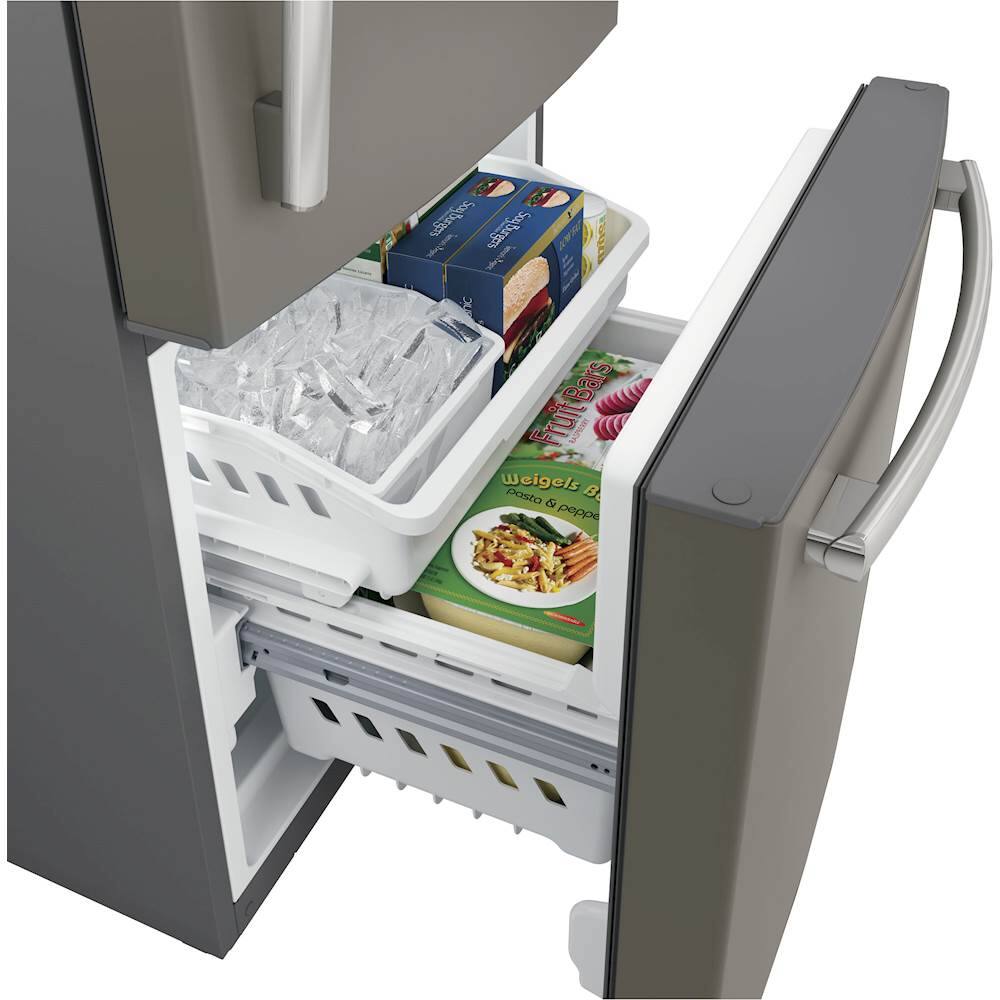 Alt View 12. GE - 21.0 Cu. Ft. Bottom-Freezer Refrigerator - Slate.