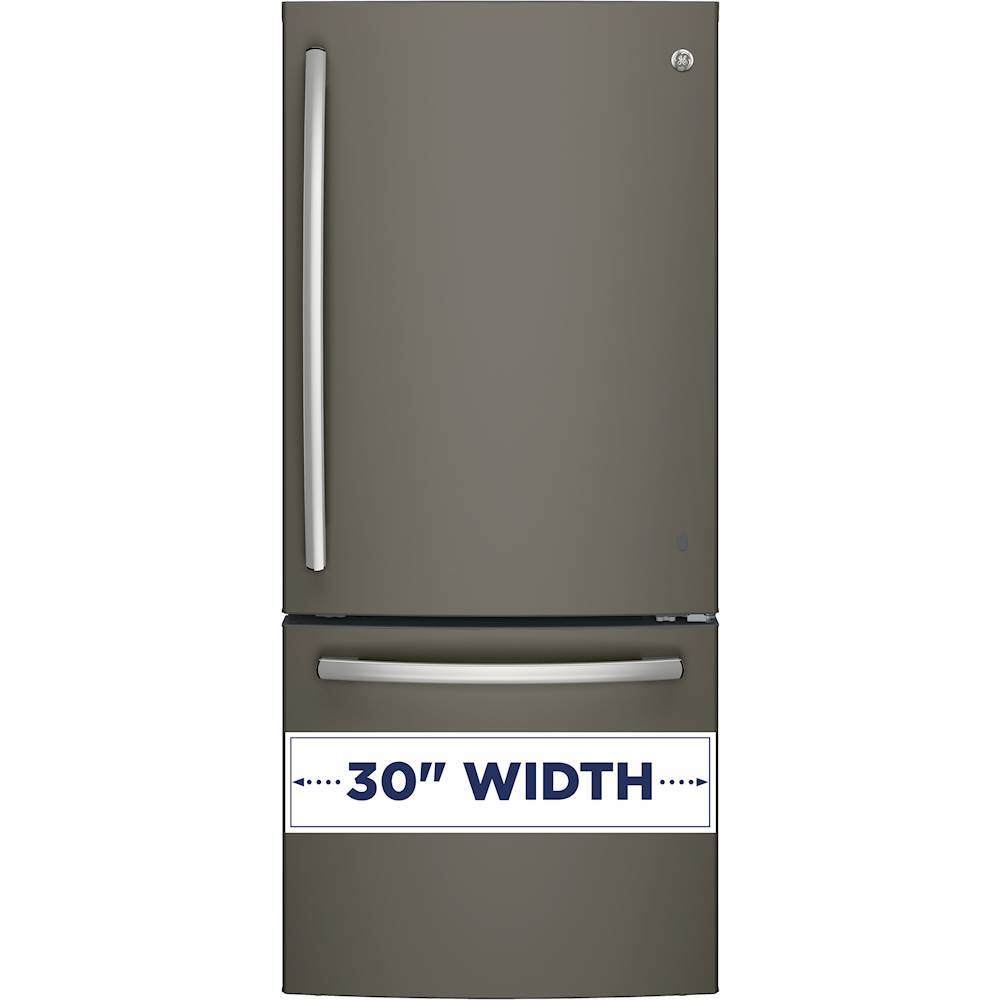 Alt View 2. GE - 21.0 Cu. Ft. Bottom-Freezer Refrigerator - Slate.