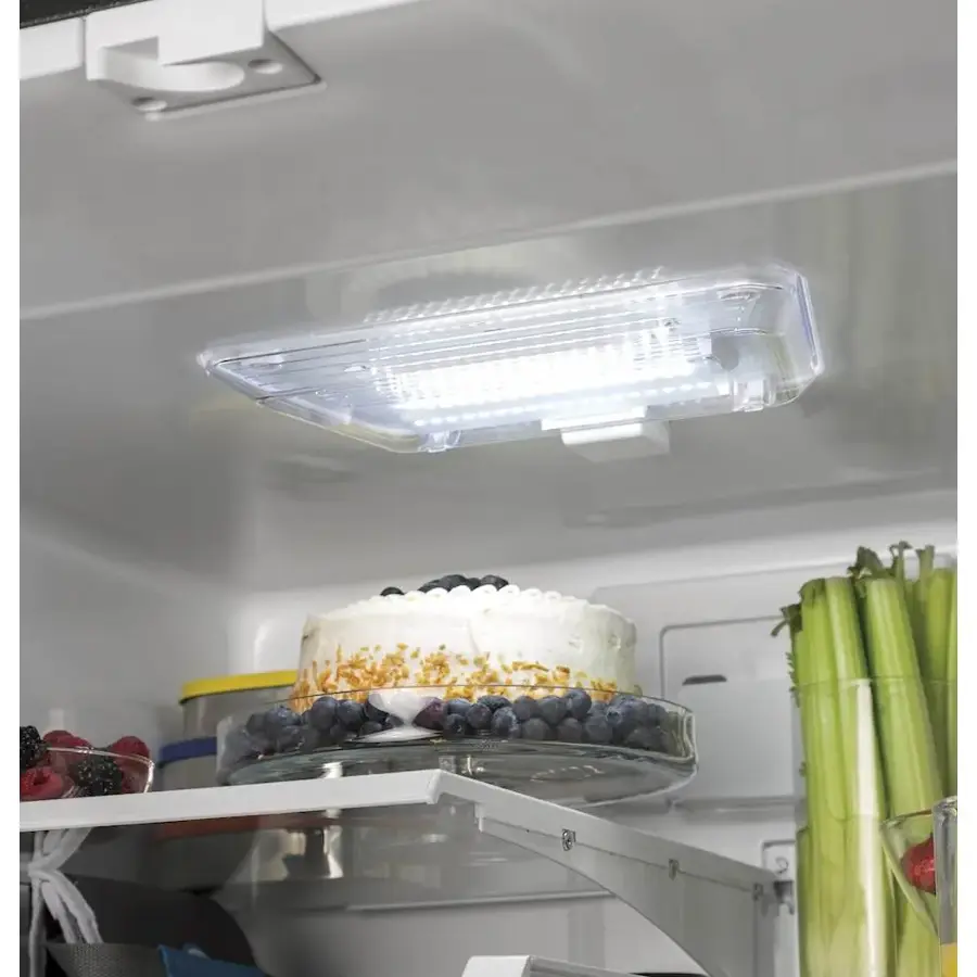 Alt View 11. GE - 21.0 Cu. Ft. Bottom-Freezer Refrigerator - High Gloss White.