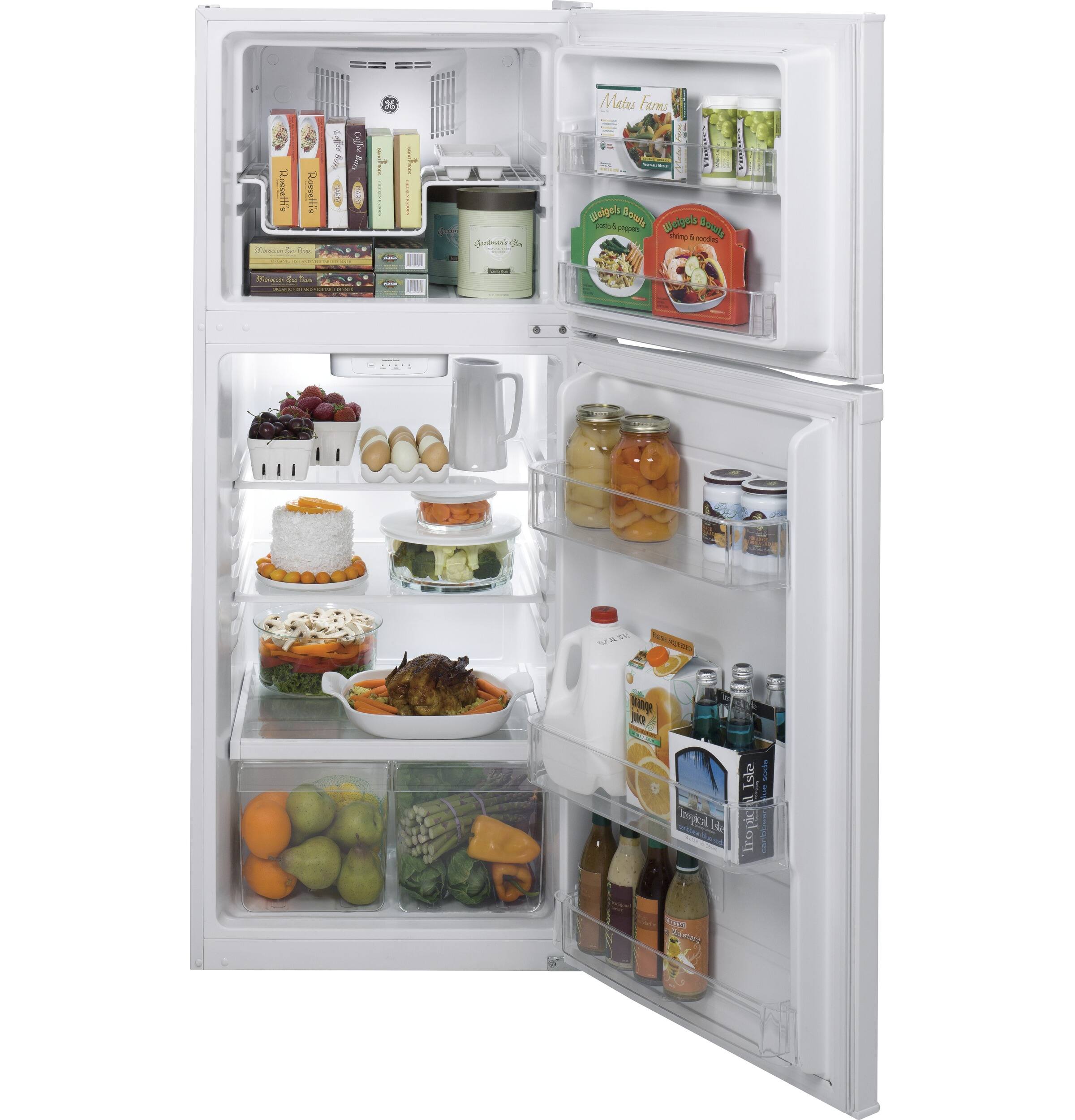 Alt View 12. GE - 11.6 Cu. Ft. Top-Freezer Refrigerator - White.
