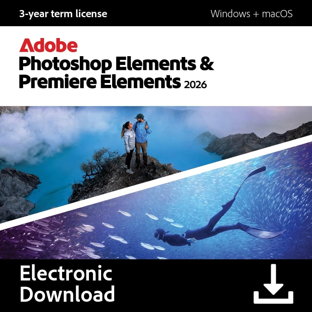 Adobe - Photoshop Elements & Premiere Elements 2026 (1-User) (3-Year License) - Windows, Mac OS [Digital] - Front_Zoom