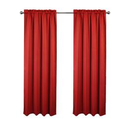 RT Designers Collection - 100% Polyester Twilight Blackout Rod Pocket Curtain Panel 54" x 84" - Red