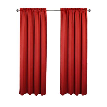 Front. RT Designers Collection - RT Designers Collection 100% Polyester Twilight Blackout Rod Pocket Curtain Panel 54" x 84" Red - Red.