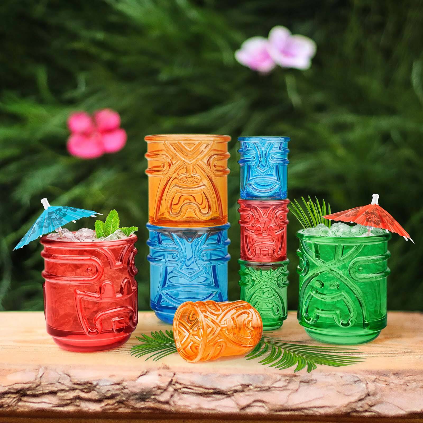 Alt View 2. Final Touch - Tiki Tumbler Glasses - Set of 4, Multicolor - Multicolor.