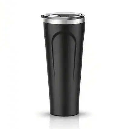 Front. Hover Heart - Stainless Steel Vacuum Insulated Tumbler with Leak-Proof Lid, Double-Walled Travel Cup, BPA-Free, Fits Car Cup Holder - BLACK.