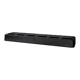 Six-Dock Charger for Cobra Performa Business Radios, with charging cable - Black