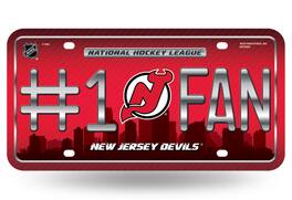 Rico Industries - New Jersey Devils #1 Fan Metal License Plate Tag - Number One! Let's Go - Multi