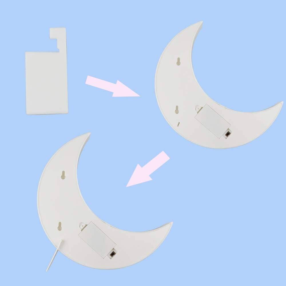 Alt View 2. MOSZAR LLC - LED Crescent Moon Marquee Sign, White, Nursery Night Lamp, Ramadan Decor.