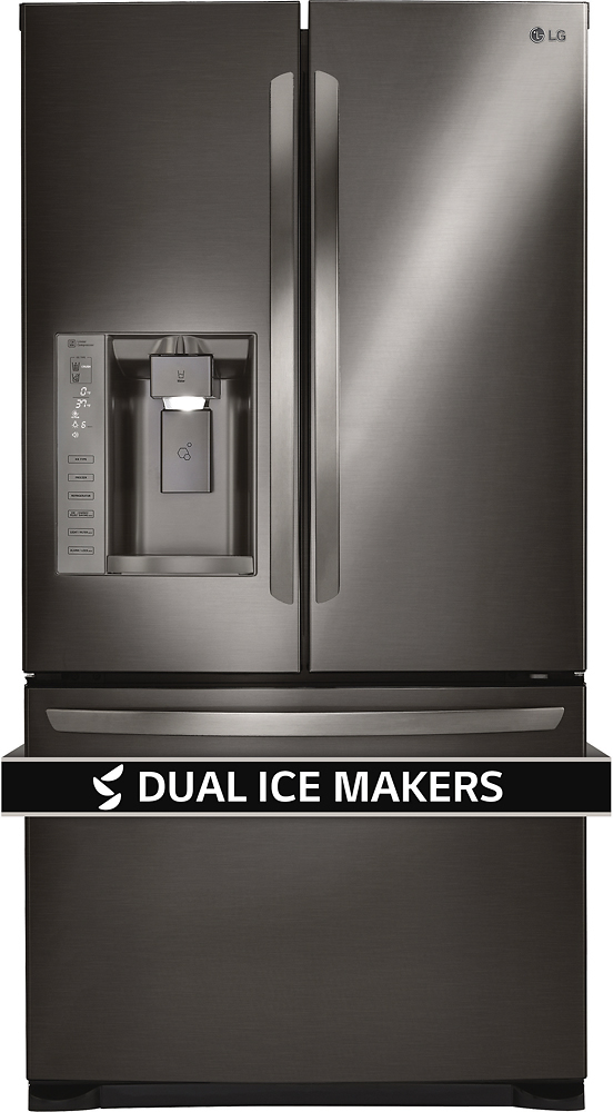 LG 24.1 Cu. Ft. French Door Refrigerator Black stainless  - Best Buy