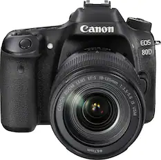 Front. Canon - EOS 80D DSLR Camera with 18-135mm IS USM Lens - Black.
