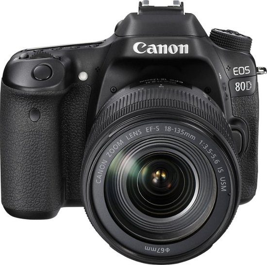 Canon - EOS 80D DSLR Camera with 18-135mm IS USM Lens - Black - Front_Zoom