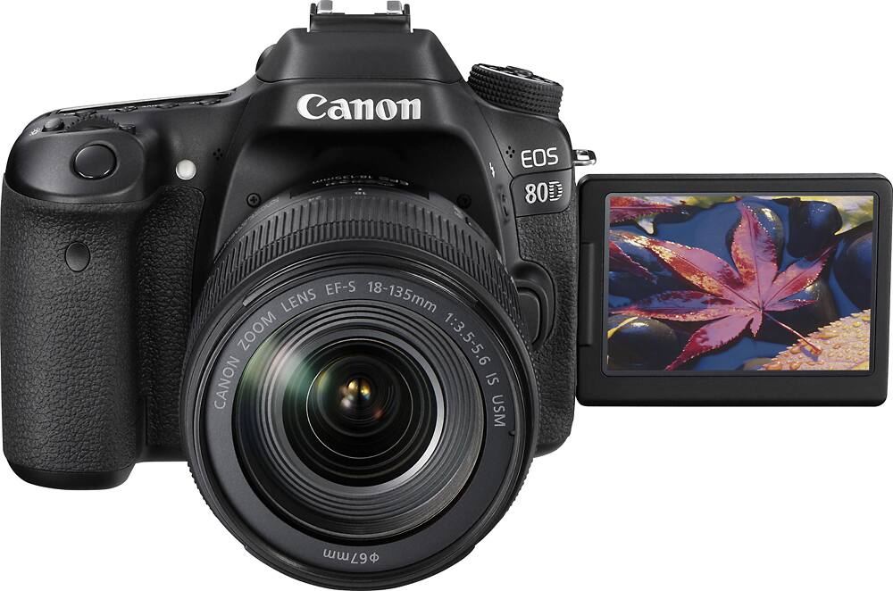 Canon EOS 80D DSLR Camera with 18 135mm IS USM Lens Black 1263C006 