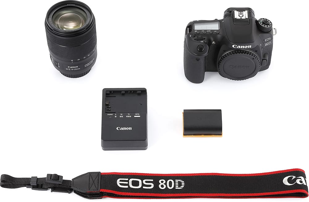 Cámara Canon EOS 80D DSLR con lente de 18-135mm – TechCam Comercial