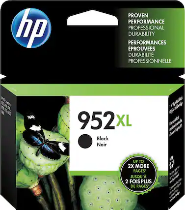 Front. HP - 952XL High-Yield Ink Cartridge - Black.