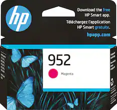 Front. HP - 952 Standard Capacity Ink Cartridge - Magenta.