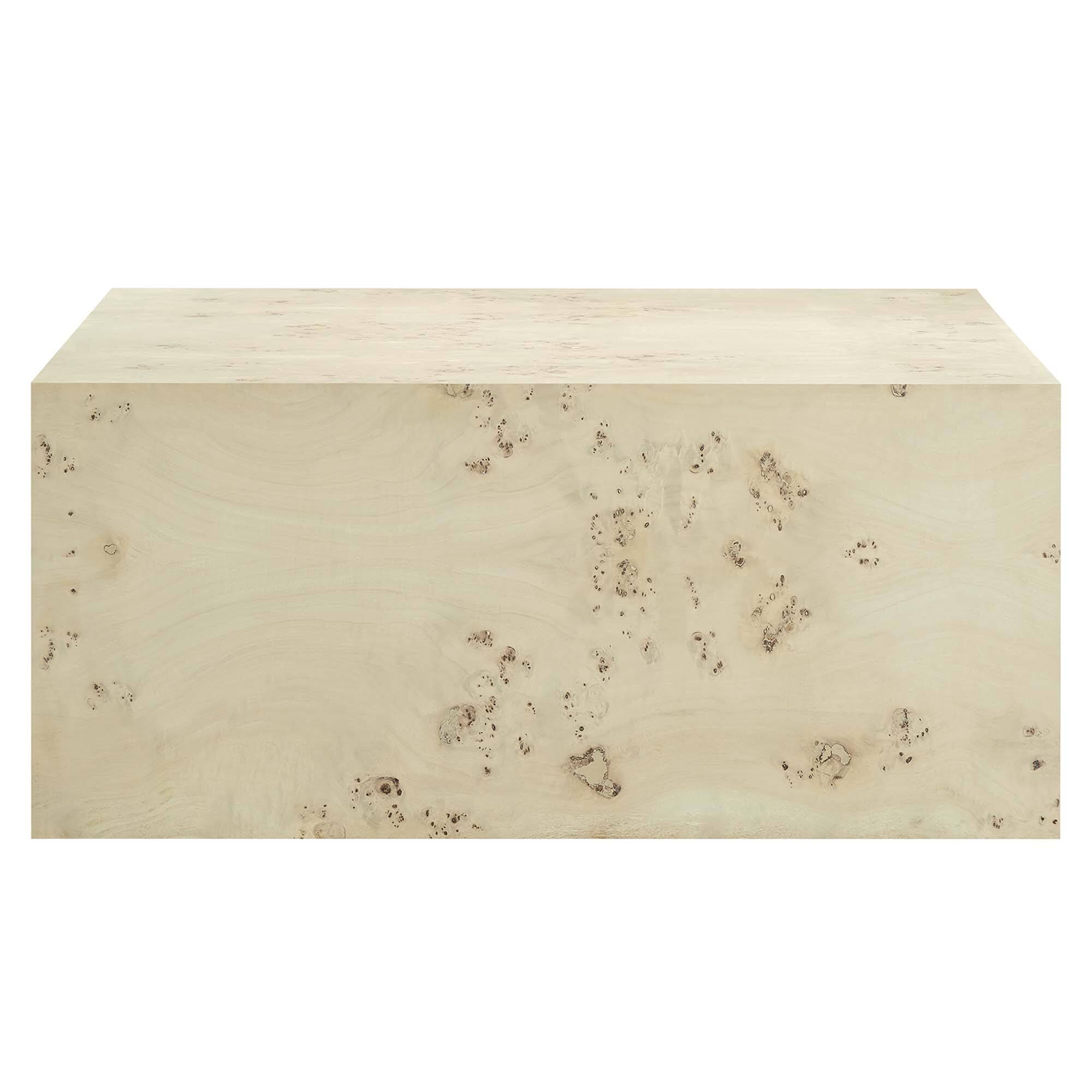 Alt View 4. Modway - Cosmos 36" Square Burl Wood Coffee Table by Modway - Bleached Burl.