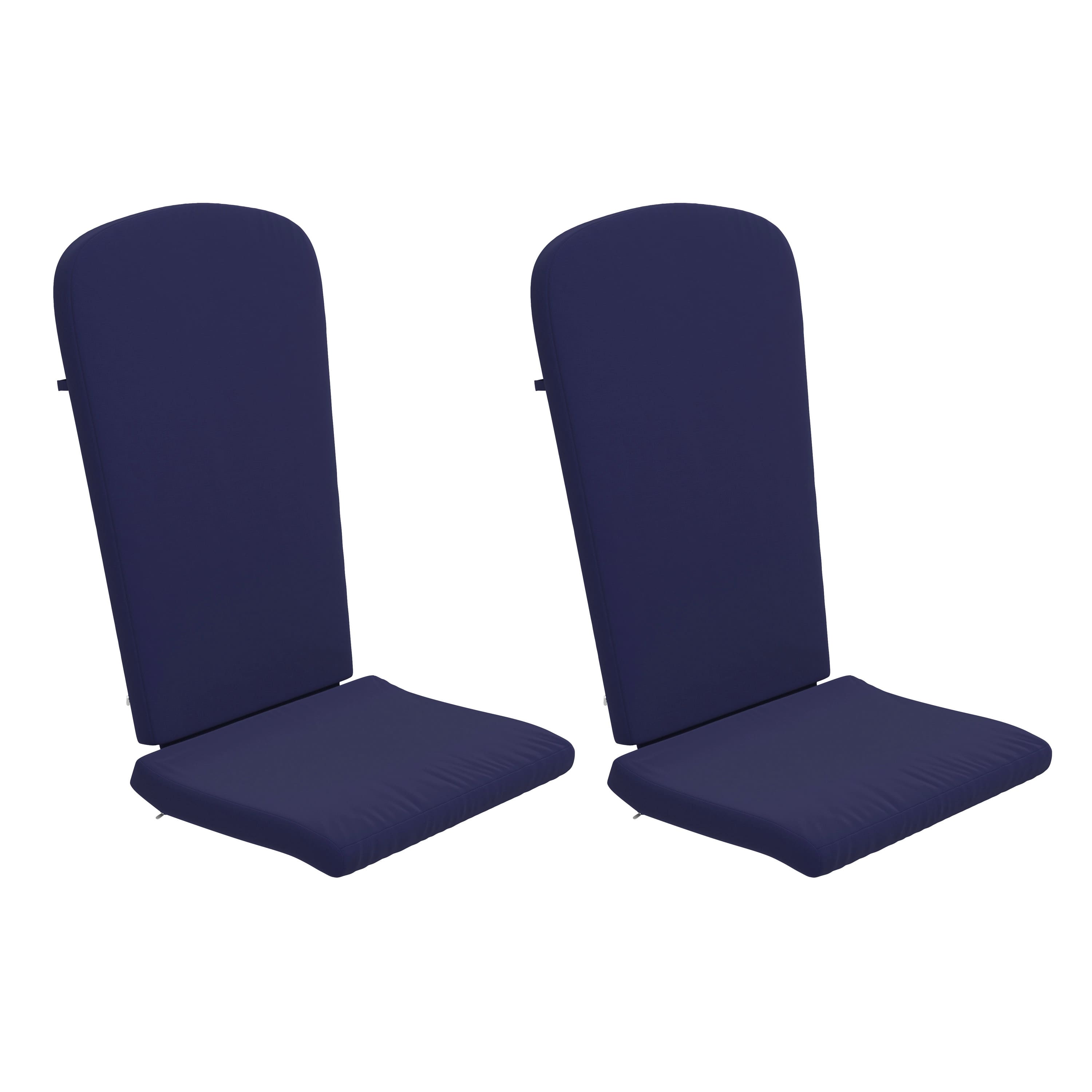 Emma + Oliver - Hammond All-Weather Indoor and Outdoor Cushions for Adirondack Chairs and High Back Patio Chairs - Blue