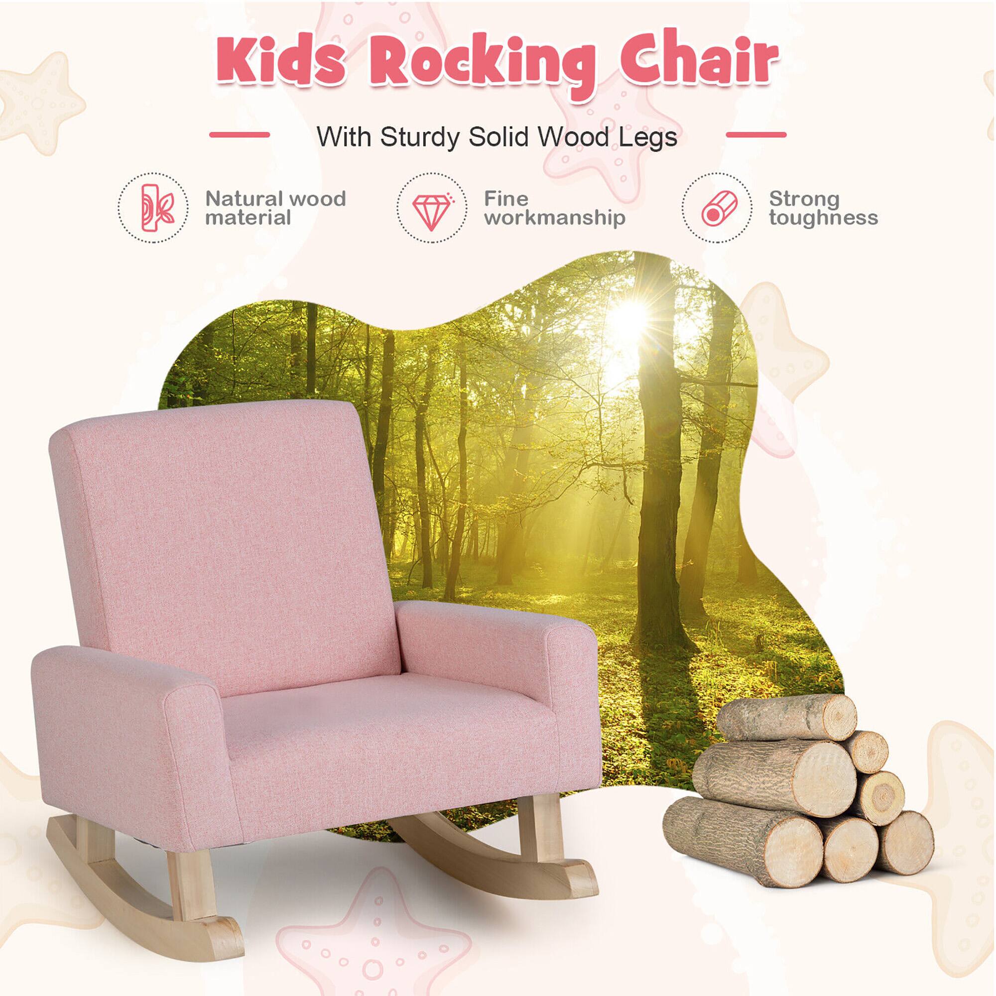 Kids Rocking Chair  
With Sturdy Solid Wood Legs  

- Natural wood material  
- Fine workmanship  
- Strong toughness