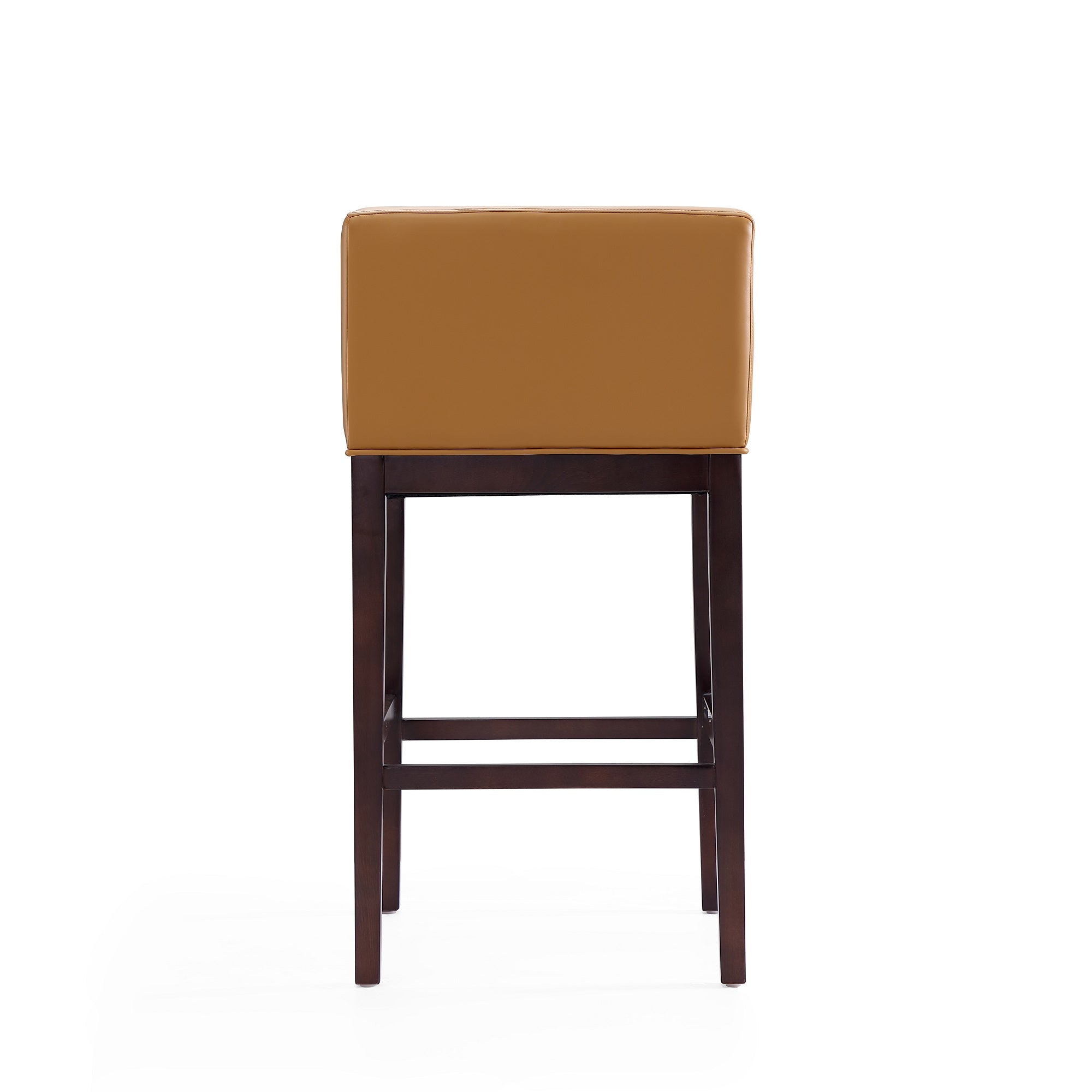 Back. Manhattan Comfort - Kingsley Mid-Century Modern Wood Upholstered Barstool - Camel.