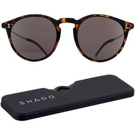 ThinOptics - Los Altos Round Sunglasses with Case - Shiny Tortoise/Brown