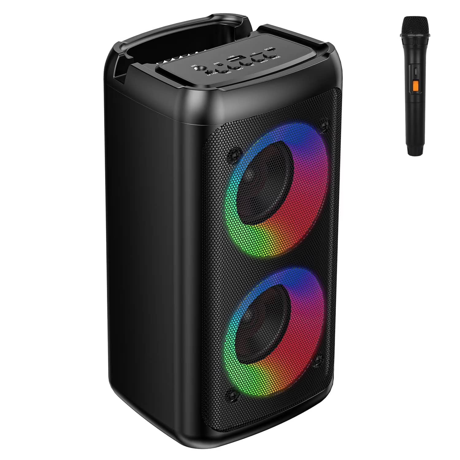 MOVSSOU - Karaoke Machine Wireless & Portable Speaker with Microphone – Supports USB, TF Card & AUX Input –Adults & Music Lovers