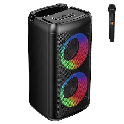 Front. MOVSSOU - Karaoke Machine Wireless & Portable Speaker with Microphone – Supports USB, TF Card & AUX Input –Adults & Music Lovers.