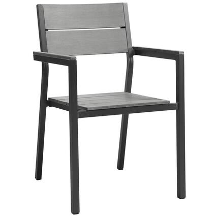Front. Modway - Maine Dining Outdoor Patio Armchair by Modway - Brown Gray.