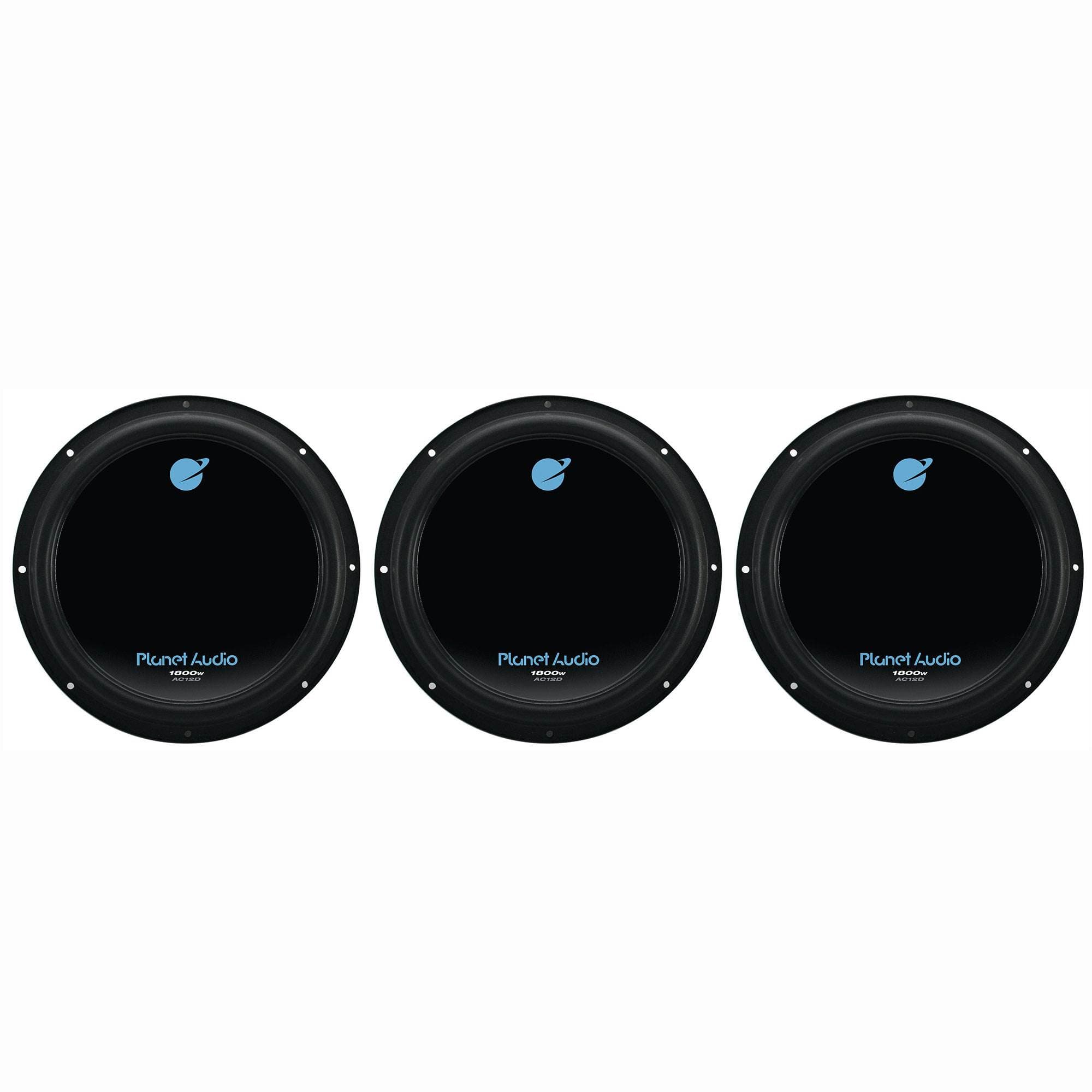 Planet Audio - 12" 1800 Watt Car Audio Power Single Subwoofer DVC 4 Ohm (3 Pack) - Black