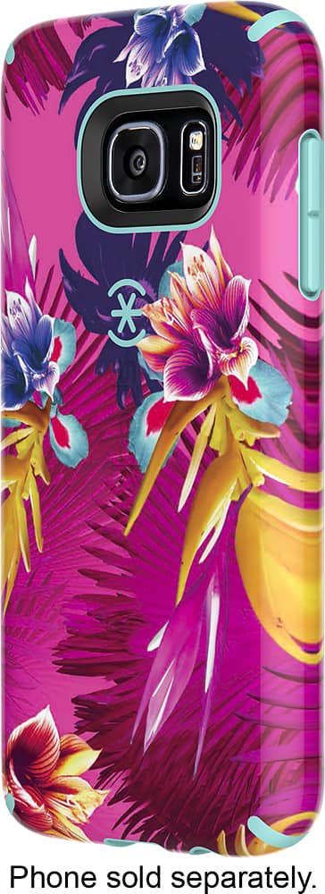Customer Reviews Speck Candyshell Inked Back Cover For Samsung Galaxy S7 Mykonos Blue Wild Tropic Fuchsia 75848 5373 Best Buy