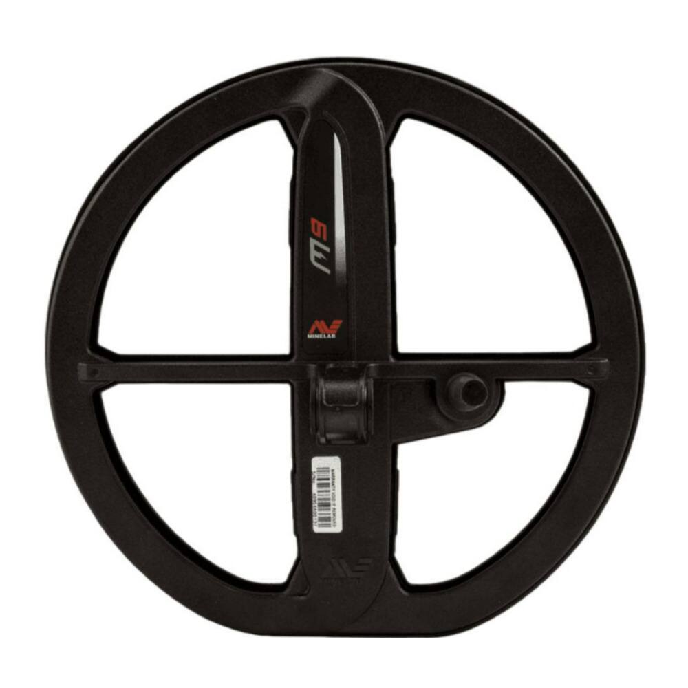 Left. Minelab - Minelab M9 9 Inch Round Double D Black Coil for MANTICORE Metal Detectors.