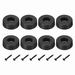 Unique Bargains - Rubber Speaker Isolation Feet, 1.18"x0.39" Anti-Vibration Pad with Screws for Electronic Speaker 8pcs - Black