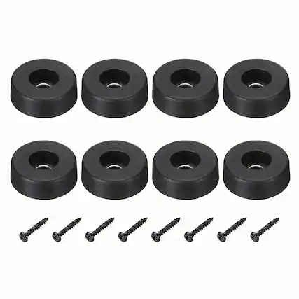 Front. Unique Bargains - Rubber Speaker Isolation Feet, 1.18"x0.39" Anti-Vibration Pad with Screws for Electronic Speaker 8pcs - Black.