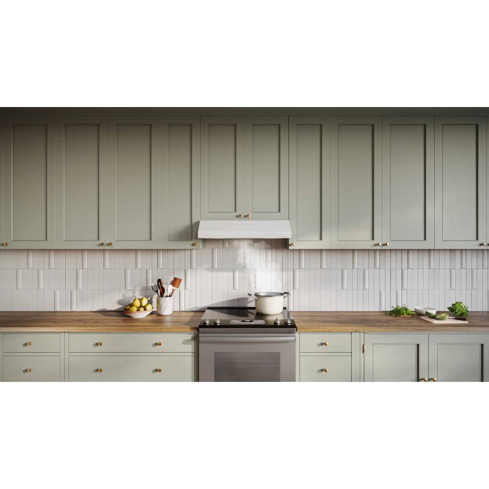 Alt View 12. Broan - Glacier 30-Inch 490 MAX Blower CFM 1.0 Sones White Range Hood - White.