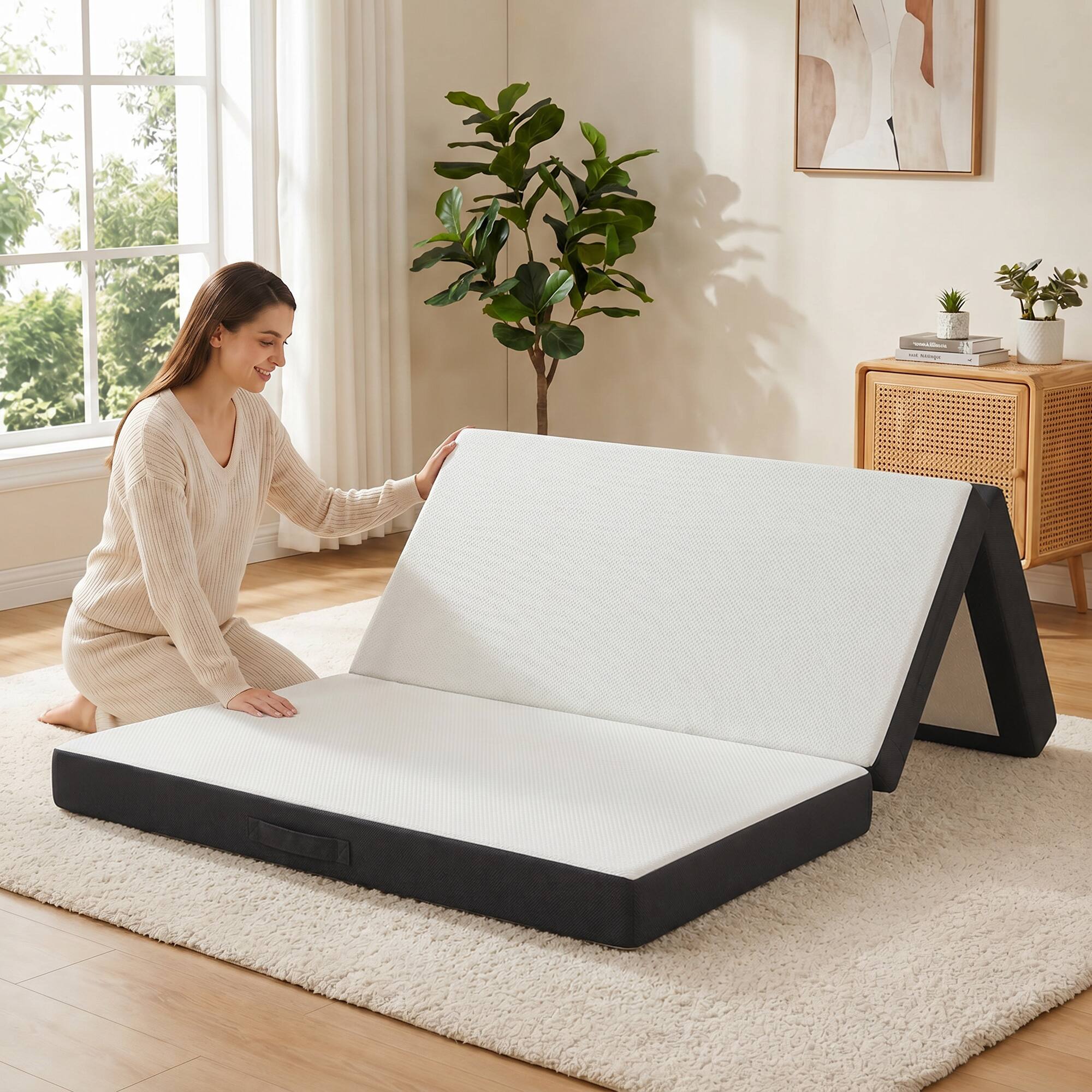 Alt View 1. Homcom - Mattress, 6 Inch Memory Foam Mattress for Guest, Camping, RV, Travel, Yoga, Made in USA - White.