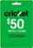 Front Zoom. Cricket Wireless - $50 Refill Card.