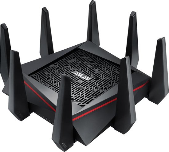 Asus - AC5300 Tri-Band Wireless-AC Gigabit Router - Black - Front_Zoom