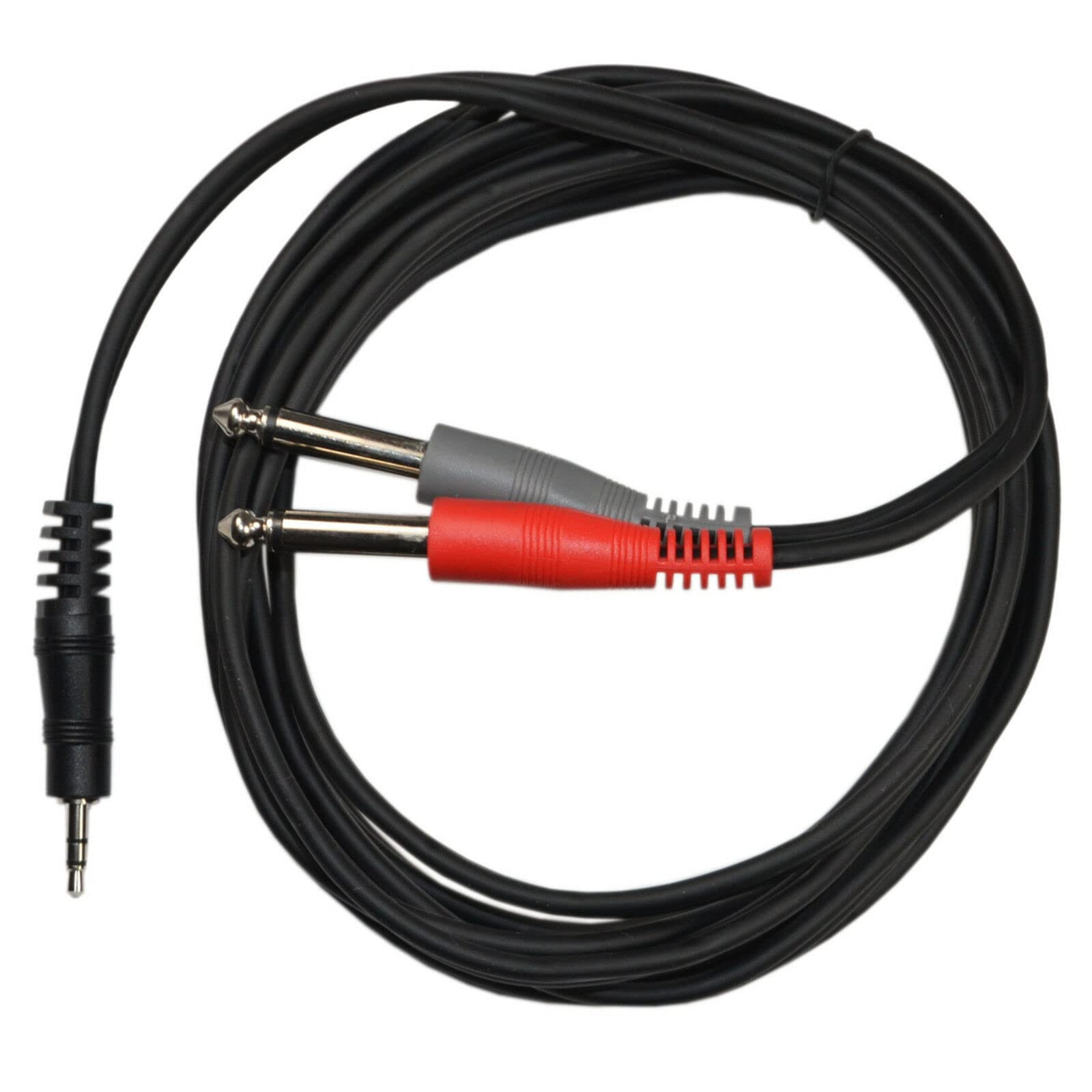 Left. HQRP - 10 ft 3.5 mm TRS - Dual 1/4 in TS Stereo Breakout Audio Cable for Speakers, CD Players, MP3 Players, Smartphone, Laptop.
